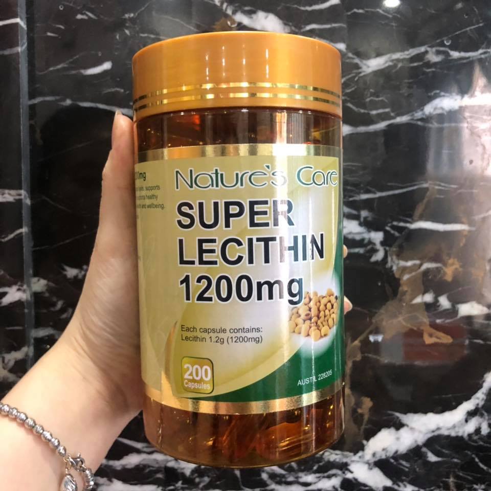 Viên Uống Mầm Đậu Nành Natures Care Super Lecithin 1200Mg Hộp 200 Viên Úc