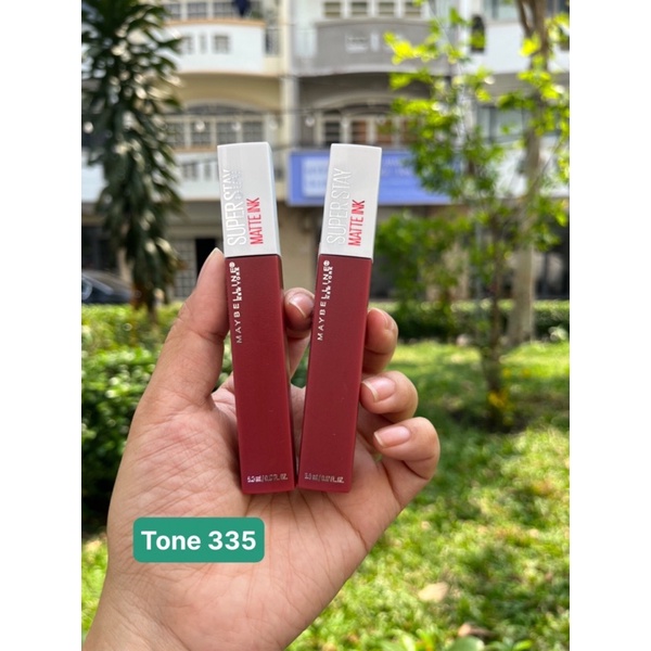 [Bill Mỹ] Son kem lì Maybeline super stay matte ink lipstick 335 hustler đỏ cherry 5ml.
