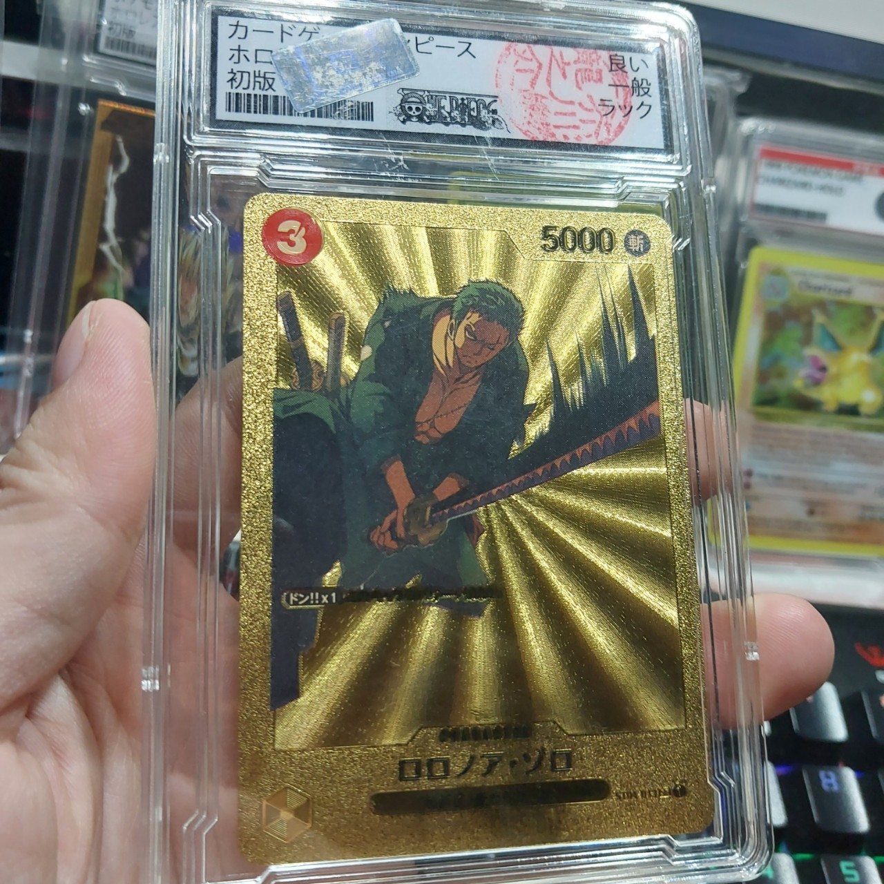 Thẻ Nhật hợp kim Nhôm vàng One Piece Championship Zoro BGS10 1459 NF7 2