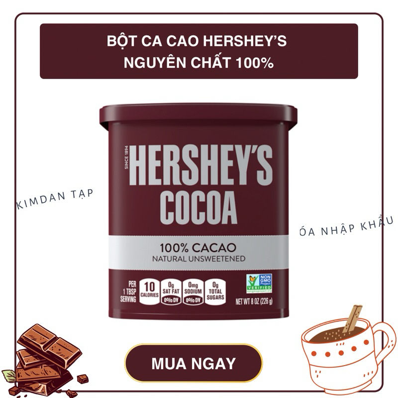 BỘT CACAO HERSHEY’S COCOA NGUYÊN CHẤT 226G