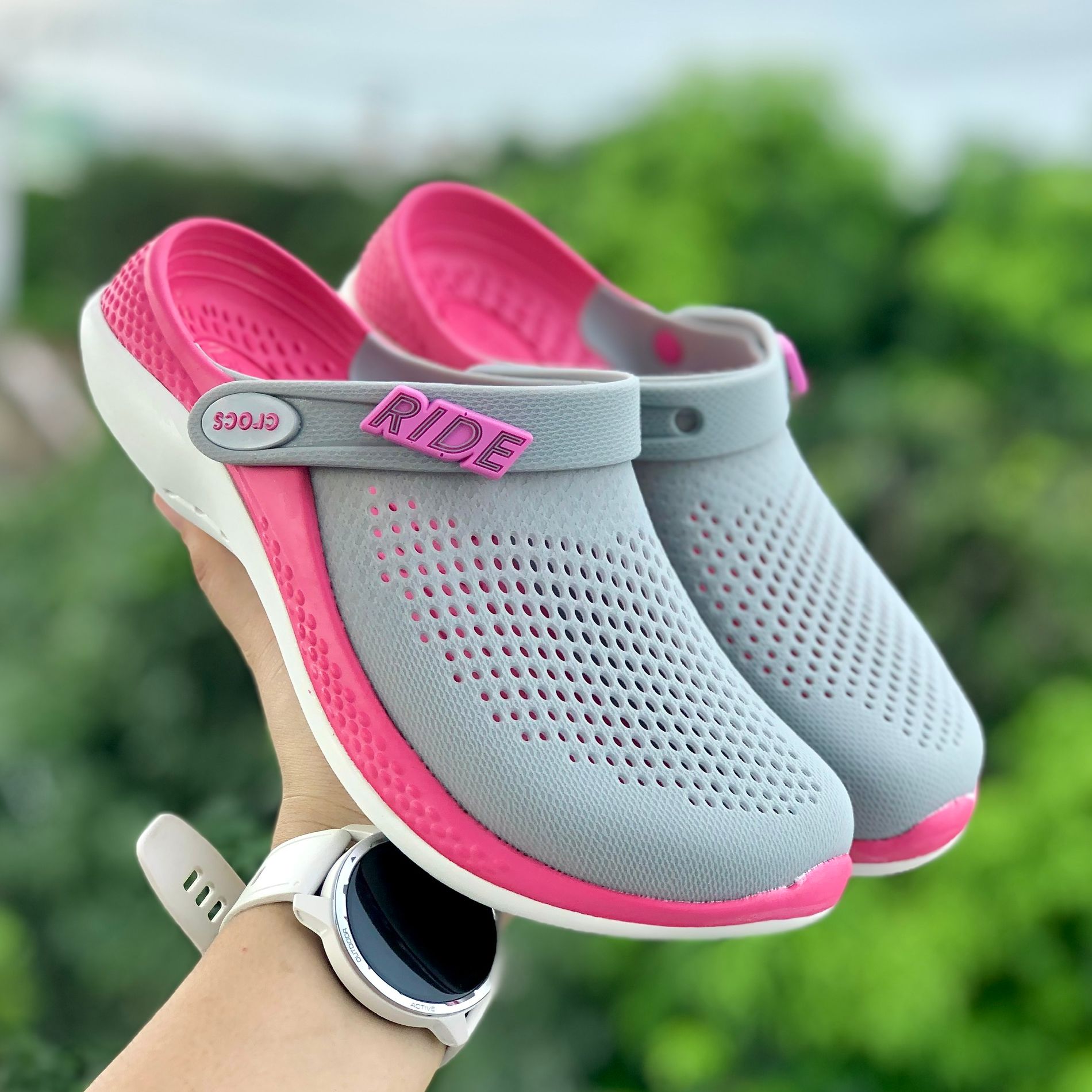 Dép có quai hậu Cross Literide 360 TẶNG VỚ Cao Cấp giày sục sandal Cross quai ngang bít đầu nam nữ c