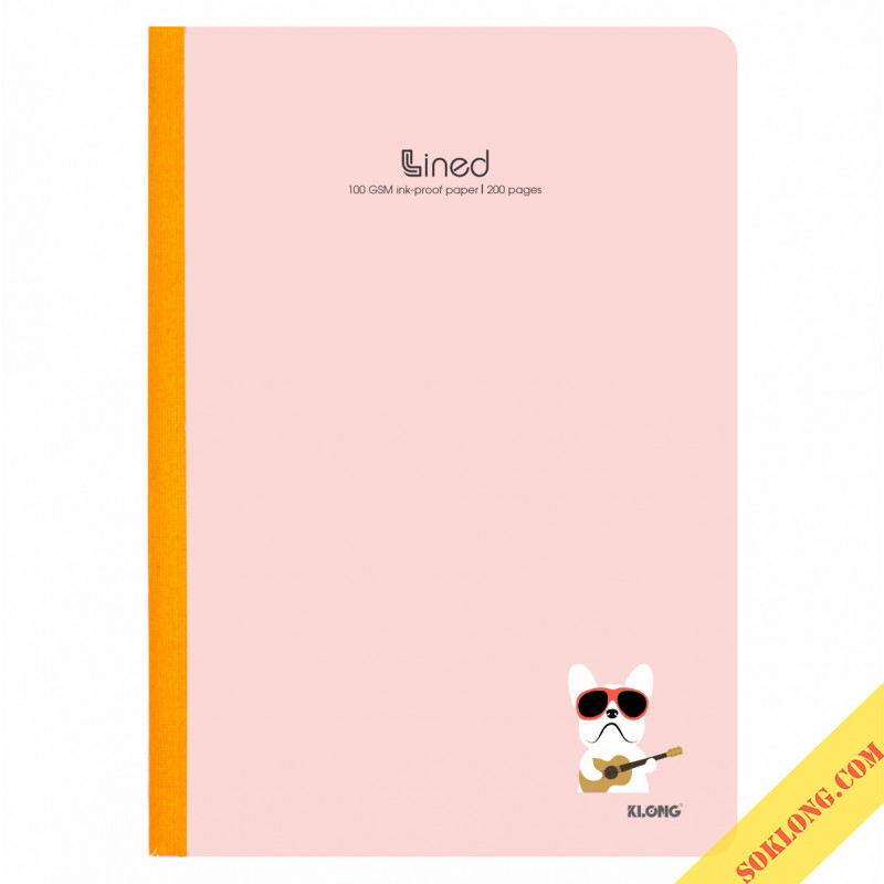 Vở A4 200 trang may dán gáy Lined Klong tập sổ Klong MS 848 giấy 100gsm bìa dễ thương cute-VPP KLONG