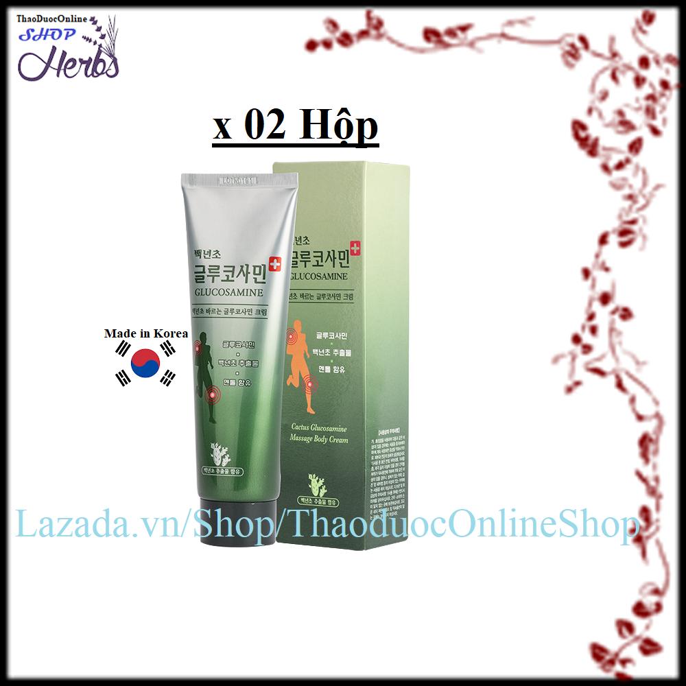 Bộ 2 Hộp Dầu Lạnh Xoa Bóp Khớp Glucosamine Hàn Quốc 150Ml/Hộp