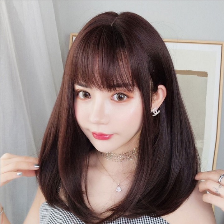 [HCM]Tóc giả nữ Hàn Quốc + Tặng kèm lưới T352