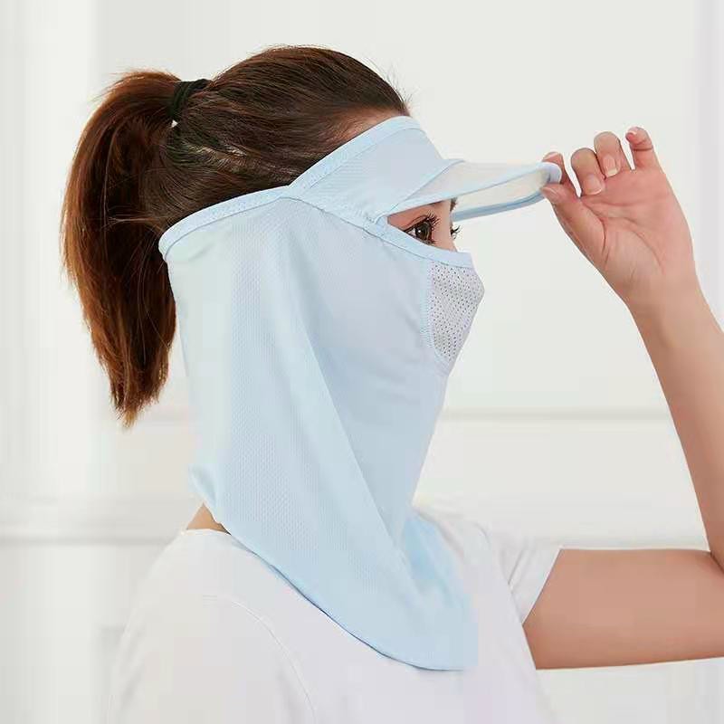 [HCM]Khẩu Trang NINJA có vành nón Che Kín Mặt Cổ. Khẩu Trang Vải Lụa Lạnh Thoáng Khí Chống Nắng Chốn