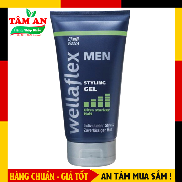 Gel Vuốt Tóc Wellaflex Men Ultra starker Halt 150 ml