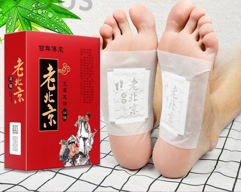 Hộp 50 Miếng Dán Ngải Cứu Thải Độc Chân Lão Bắc Kinh (Lao Beijing) Thải Độc Tố Qua Gan Bàn Chân Xoa Dịu Cơn Đau Nhức Xương Khớp