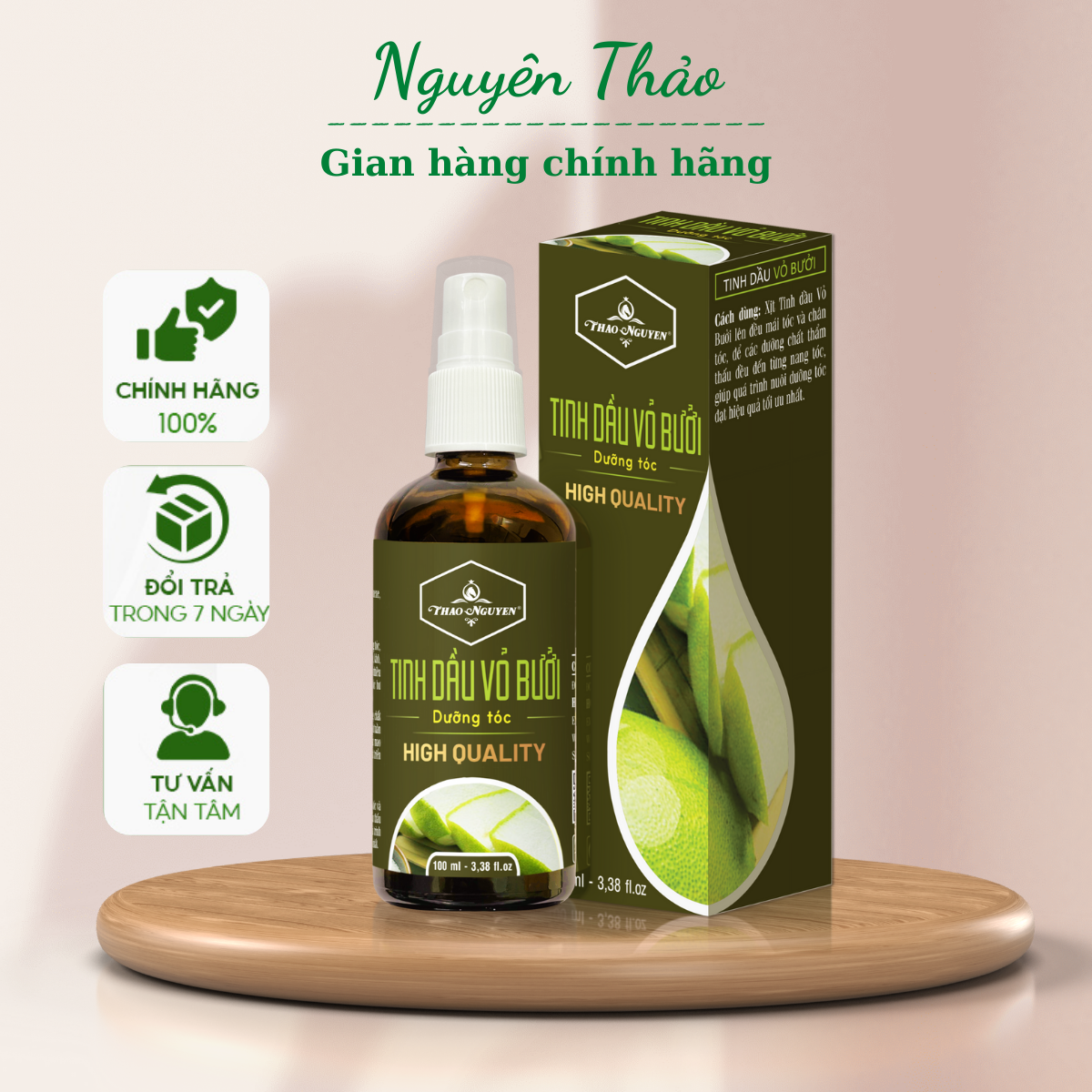 Xịt Dưỡng Tóc Tinh Dầu Vỏ Bưởi Thảo Nguyên - 100ml