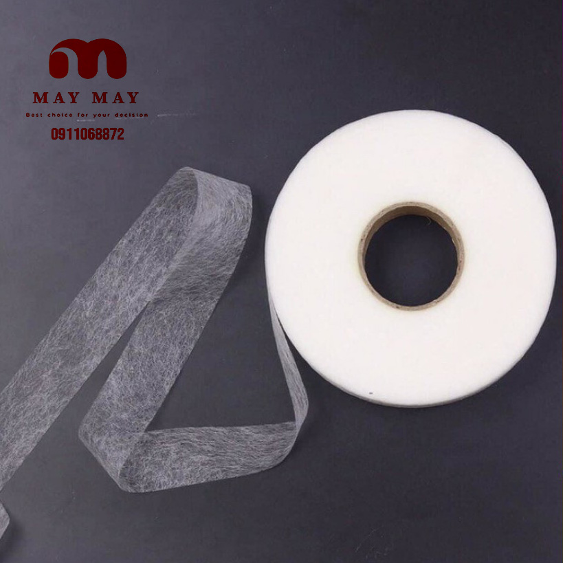 Keo tan - Keo ủi tan mếch ủi tan bản 1cm - 2cm kết dính 2lớp vải dùng trong may mặc