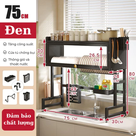 BMZAR Kệ chén có nắp đậy inox 304 kệ chén có nắp đậy Đa Năng Thông Minh Nhà Bếp Trên Bồn Rửa