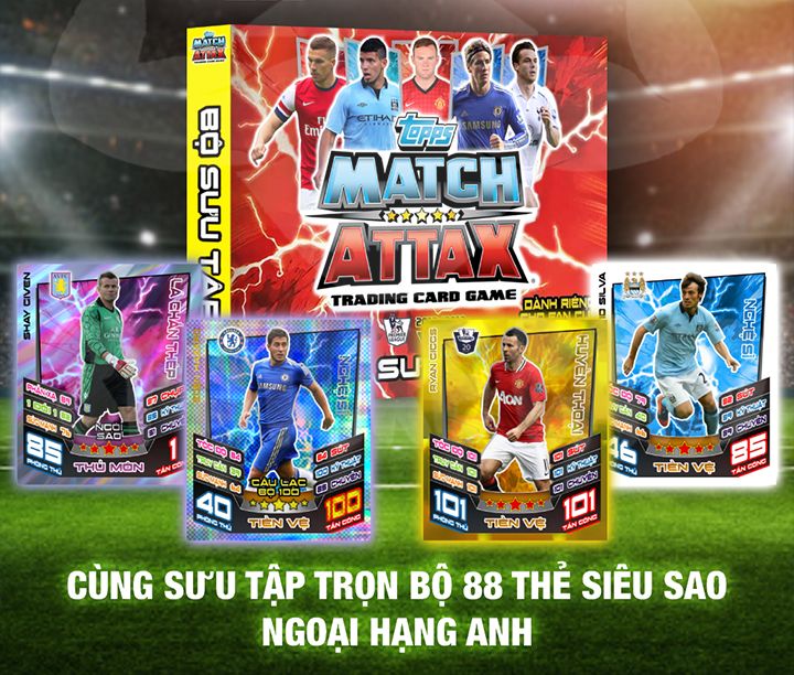[Bộ 88] Thẻ cầu thủ 2012/13 Ngoại Hạng Anh size Poca Match Attax thẻ in custom ST STORE CARD