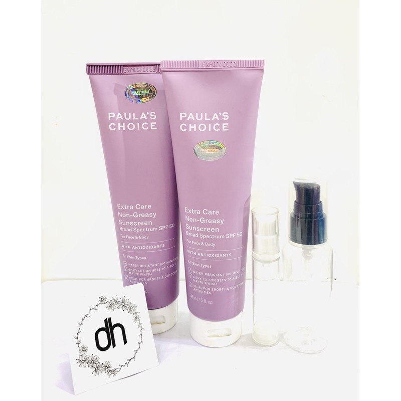 (Fullsize/Chiết) Kem Chống Nắng Paula’s Choice Extra Care Non - Greasy Sunscreen Broad Spectrum Spf 50 148Ml