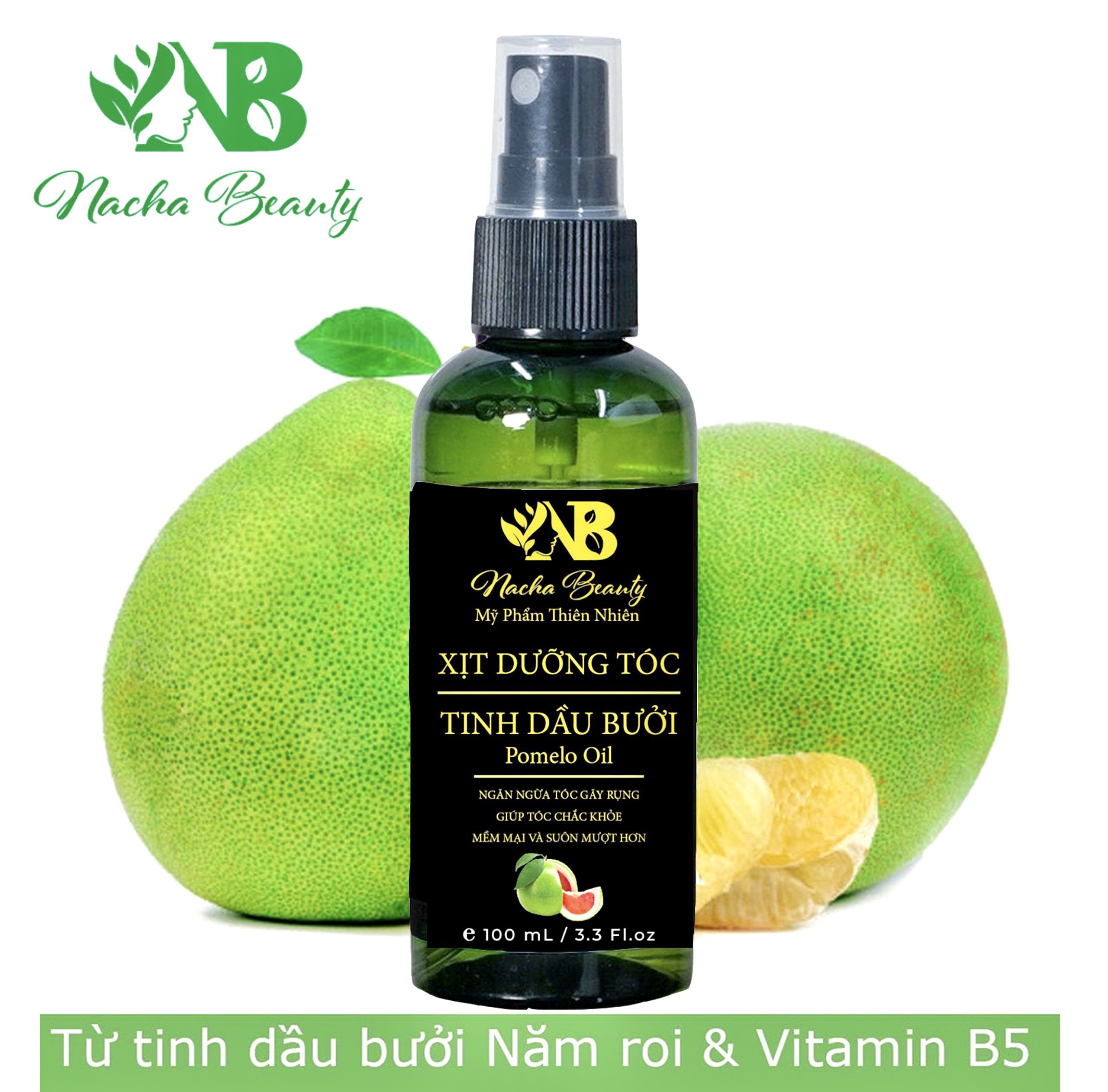 Xịt Dưỡng Tóc Pomelo Tinh Dầu Bưởi Cao Cấp - Nacha Beauty - Giải Pháp Cho Các Vấn Đề Về Tóc