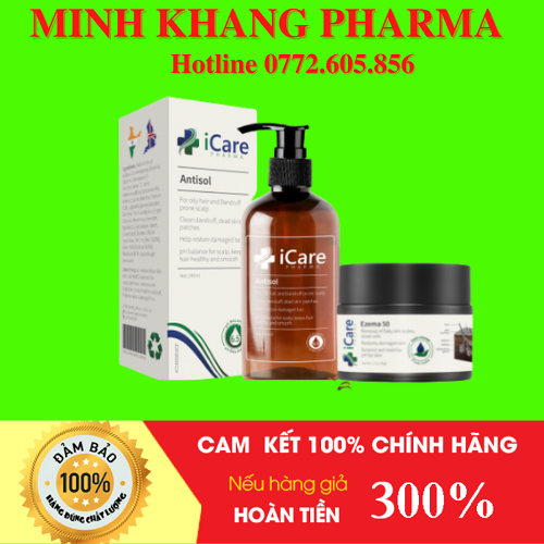 [Chính Hãng] Combo Sản Phẩm Ezema 50 & Dầu Gội Sạch Gàu Antisol | Thương Hiệu iCare Pharma | Hỗ Trợ 