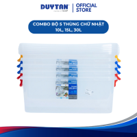 Combo 5 Thùng Nhựa Chữ Nhật Duy Tân – 10L 15L 30L – Nhựa PP An Toàn Đựng Thực Phẩm Đồ Dùng