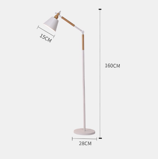 Đèn Sàn Đứng Bắc Âu Khung Sắt Phối Gỗ Trang Trí Phòng Khách Phòng Ngủ