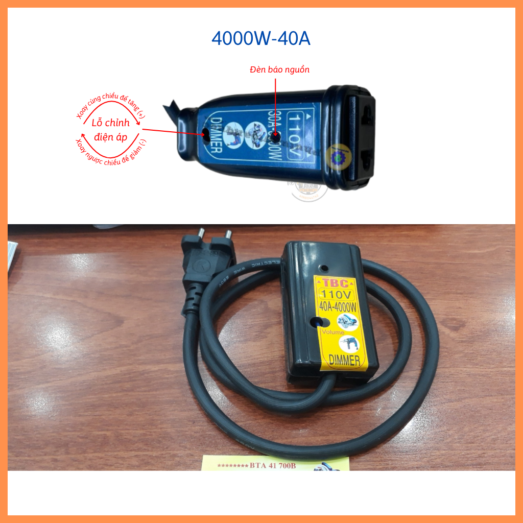 Dimmer - Ổ đổi chuyển điện 220V sang 110V dùng cho máy dụng cụ điện cơ cầm tay (Có 2 loại 30A và 40A