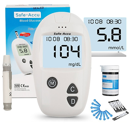 Máy đo đường huyết Safe Accu Sinocare chính hãng bảo hành 1 đổi 1 trọn đời đo tiểu đường may do tieu duong phát hiện tiểu đường chính xácan toàn - Gutymart