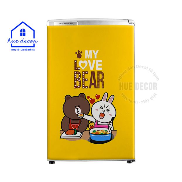 Decal dán tủ lạnh mini  HUE DECOR chất liệu cao cấp siêu bền chống nước (Ngang 60 cm x Cao 90 cm)