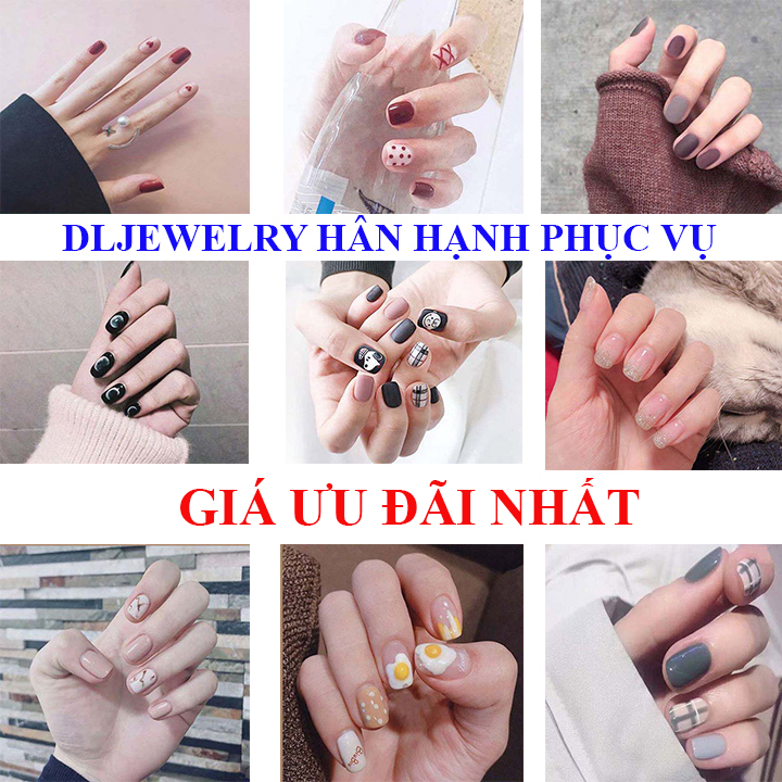 Móng Giả Kèm Keo In Hoạ Tiết 3D Nổi Bậtnail Kèm Keomóng Giả Giá Rẻ[Tặng Dũa Mini+Keo Dán]