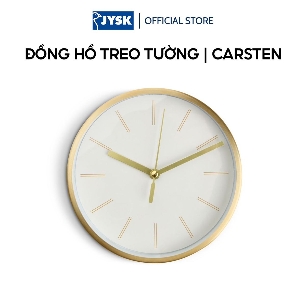Đồng hồ treo tường | JYSK CARSTEN | đồng/kính | màu vàng | Ø15cm