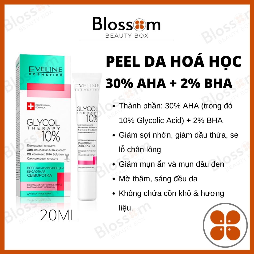 Tẩy Da Chết Peel Da Hoá Học Tại Nhà Eveline Glycol Therapy 10% (20Ml)