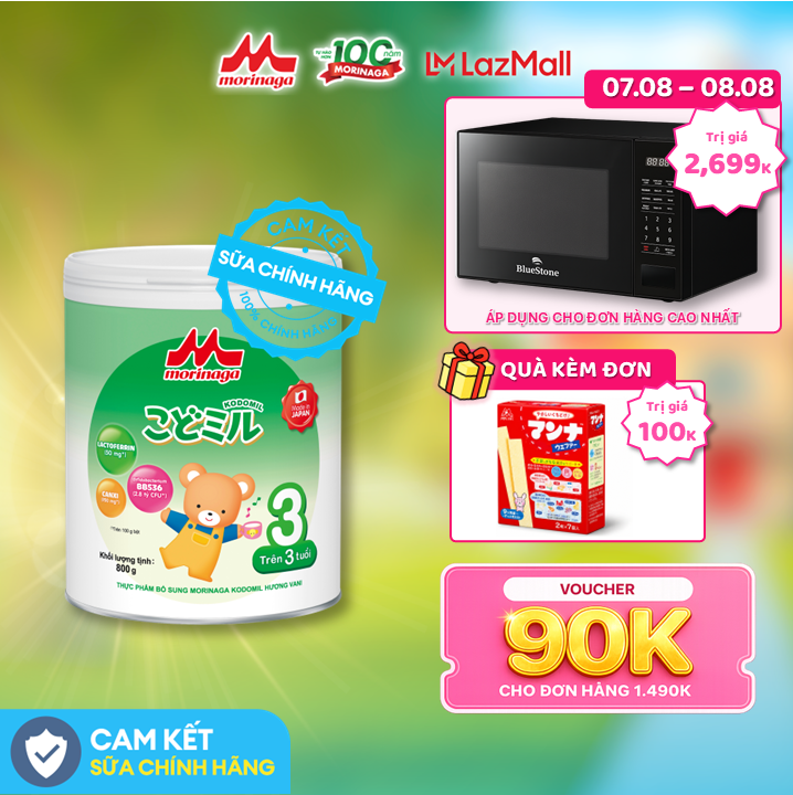 Sữa Morinaga Kodomil Số 3 800g Nhật Bản – Canxi Hỗ Trợ Tăng Chiều Cao Hỗ Trợ Tiêu Hóa Cho Bé Từ 3 Tuổi Chính Hãng