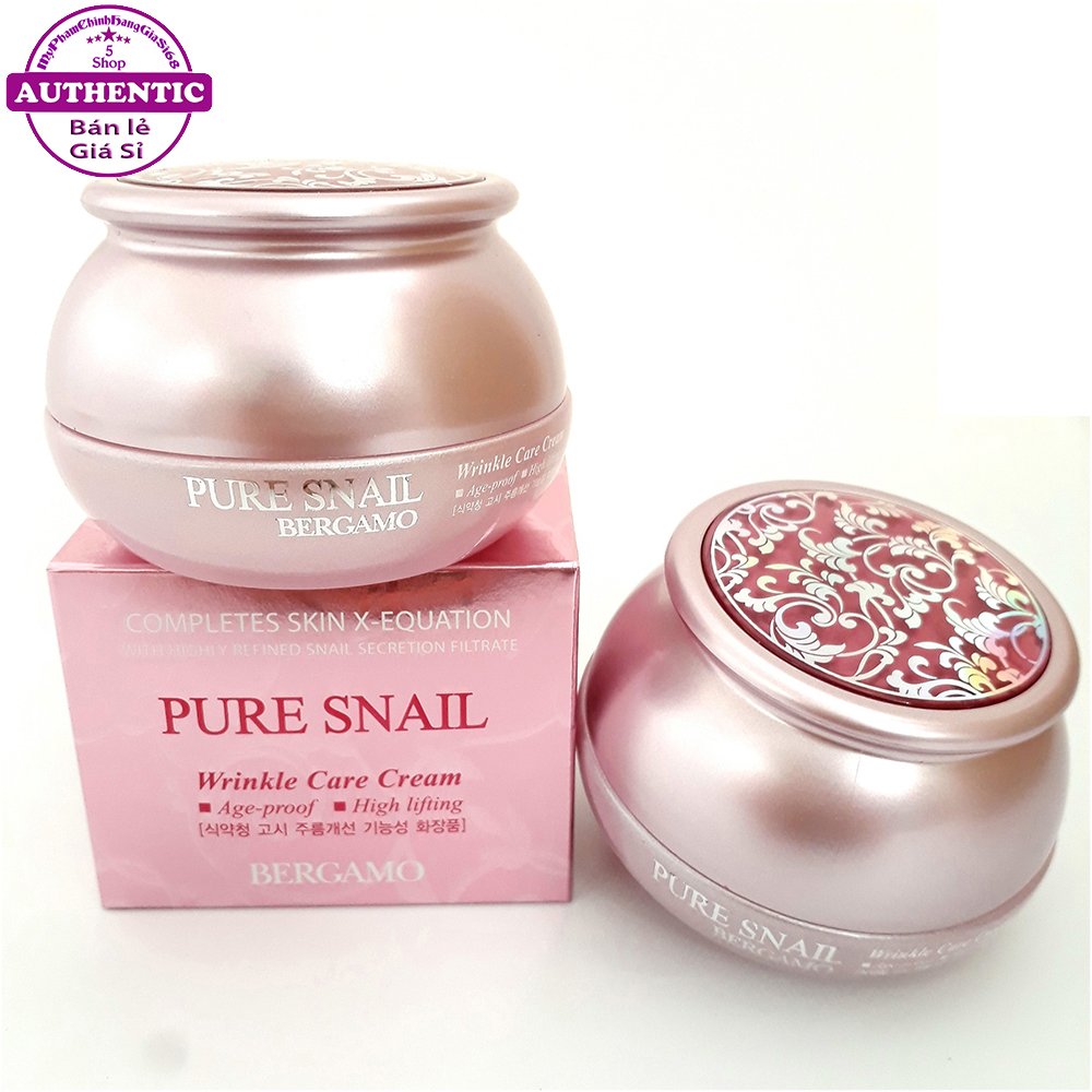 Kem Bergamo Ốc Sên Pure Snail Dưỡng Trắng Tái Tạo Da Korea