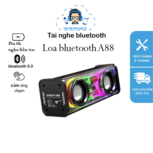 Loa bluetooth A88 led nháy theo nhạc RGB công suất 10W nghe nhạc cực chất