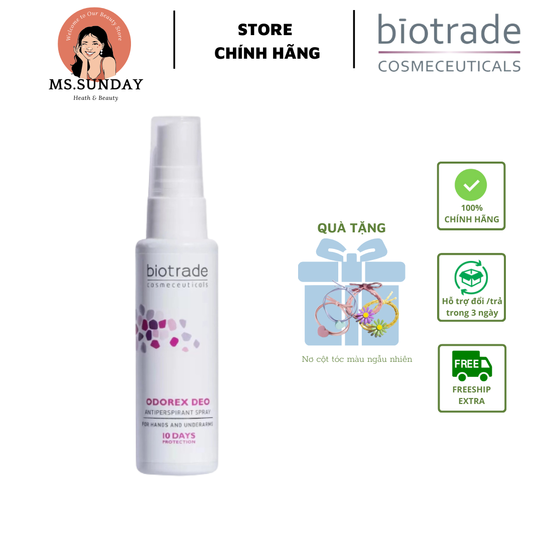 [CHÍNH HÃNG] Xịt Khử Mùi Biotrade Odoreax Deo Antiperspirant Spray giúp giảm mồ hôi cơ thể 40ml