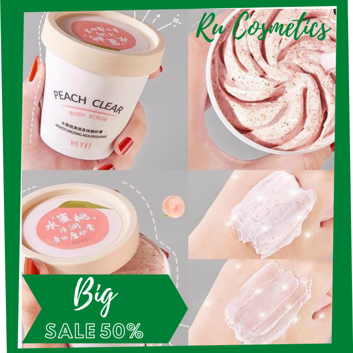 [Hcm]Tẩy Da Chết Đào Toàn Thân Heyxi Peach Clear Body Scrub Moisturizing Nourishing 200L Mềm Mịn Sáng Da Đều Màu - Chính Hãng