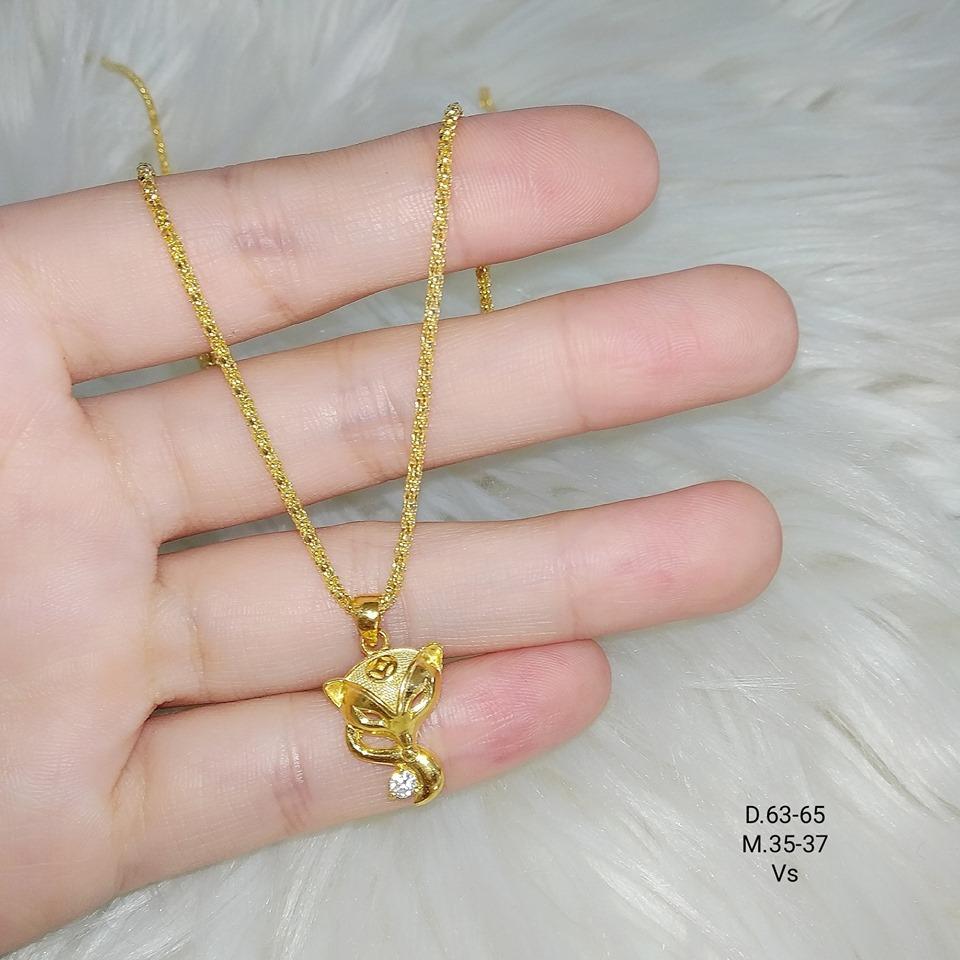 Dây chuyền vàng tây 10k mặt hồ ly có giấy đảm bảo và thu mua lại Vàng bạc an chi