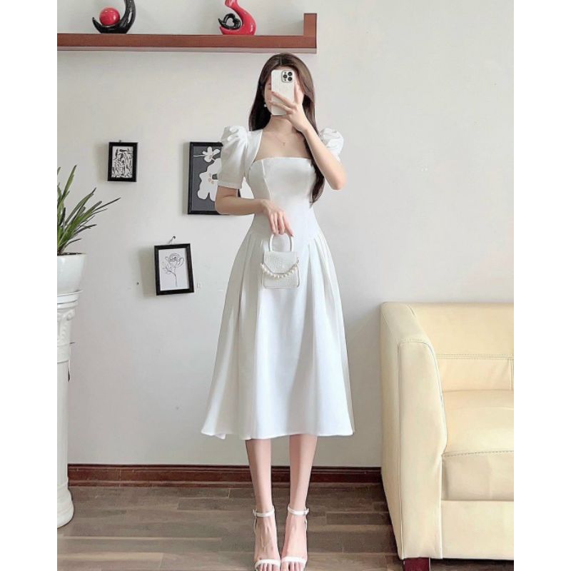 Đầm dự tiệc trắng cao cấp Pamper Dress