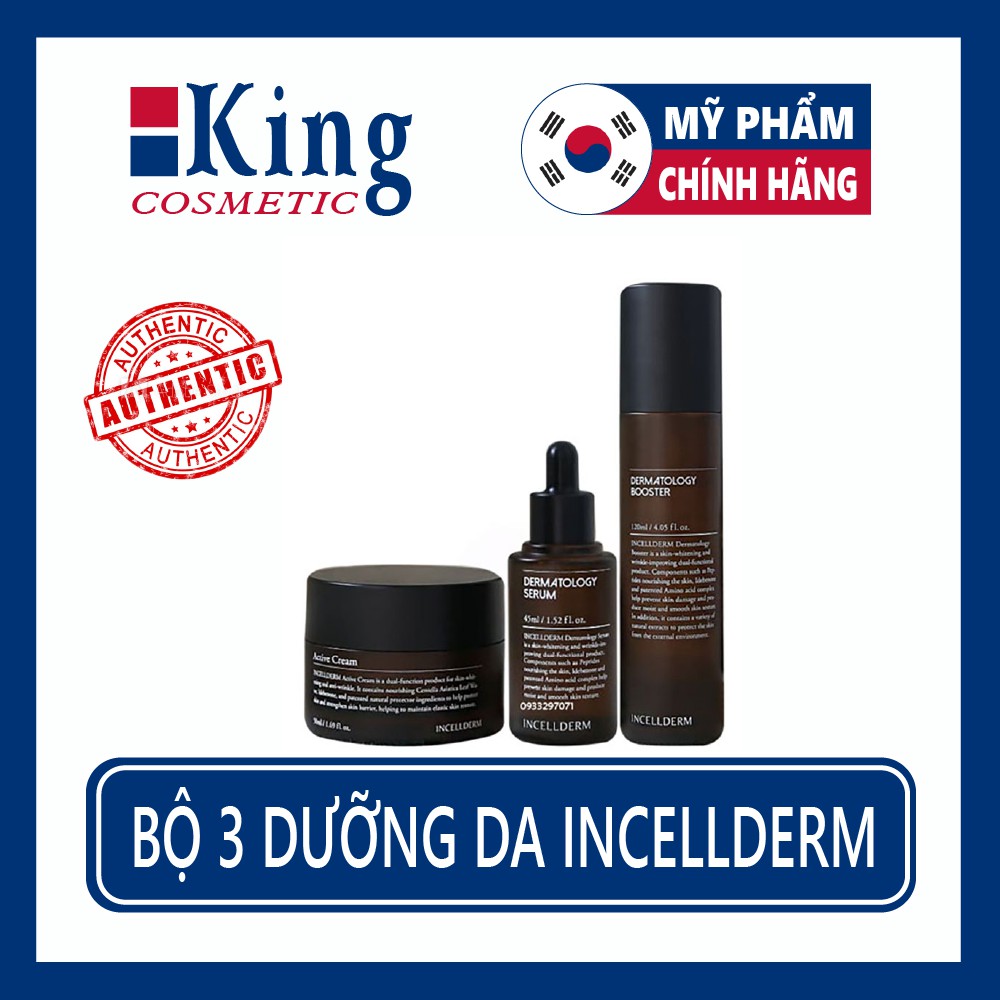 Bộ 3 Dưỡng Da Incellderm Dưỡng Trắng Và Căng Bóng Da