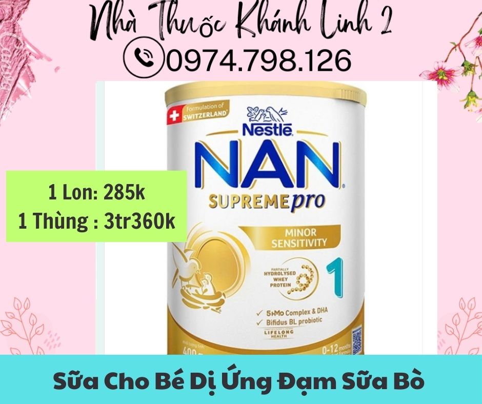 🌺Sữa Bột Nestlé NAN SupremePro 1 lon 400g với 5HMO & đạm Gentle Optipro nhập khẩu nguyên lon từ Đức