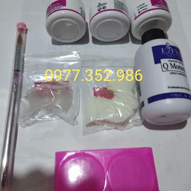 Combo set đắp móng bột.. dùng lưu huỳnh. Combo đủ đồ học và đắp móng bột.