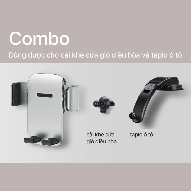 Đế giữ điện thoại trên ô tô Baseus Easy Control Clamp Car Mount Holder (Air Outlet Version) SUYK