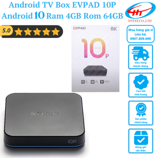 Android TV Box Truyền Hình Nước Ngoài EVPAD 10P Android 10 Ram 4GB Rom 64GB