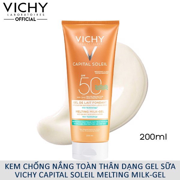 Kem Chống Nắng Vichy Toàn Thân Dạng Gel Spf 50 200Ml Ideal Soleil Ultra - Melting Milk Gel Spf50 Pa+++ - Hami Cosmetics