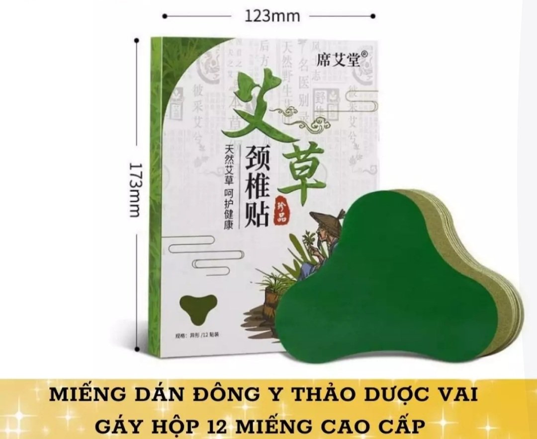 Hộp 12 Miếng Dán Ngải Cứu Đa Chức Năng Giảm Đau Cổ Vai Gáy Giảm Đau Xương Khớp Bong Gân Đau Mỏi Lưng