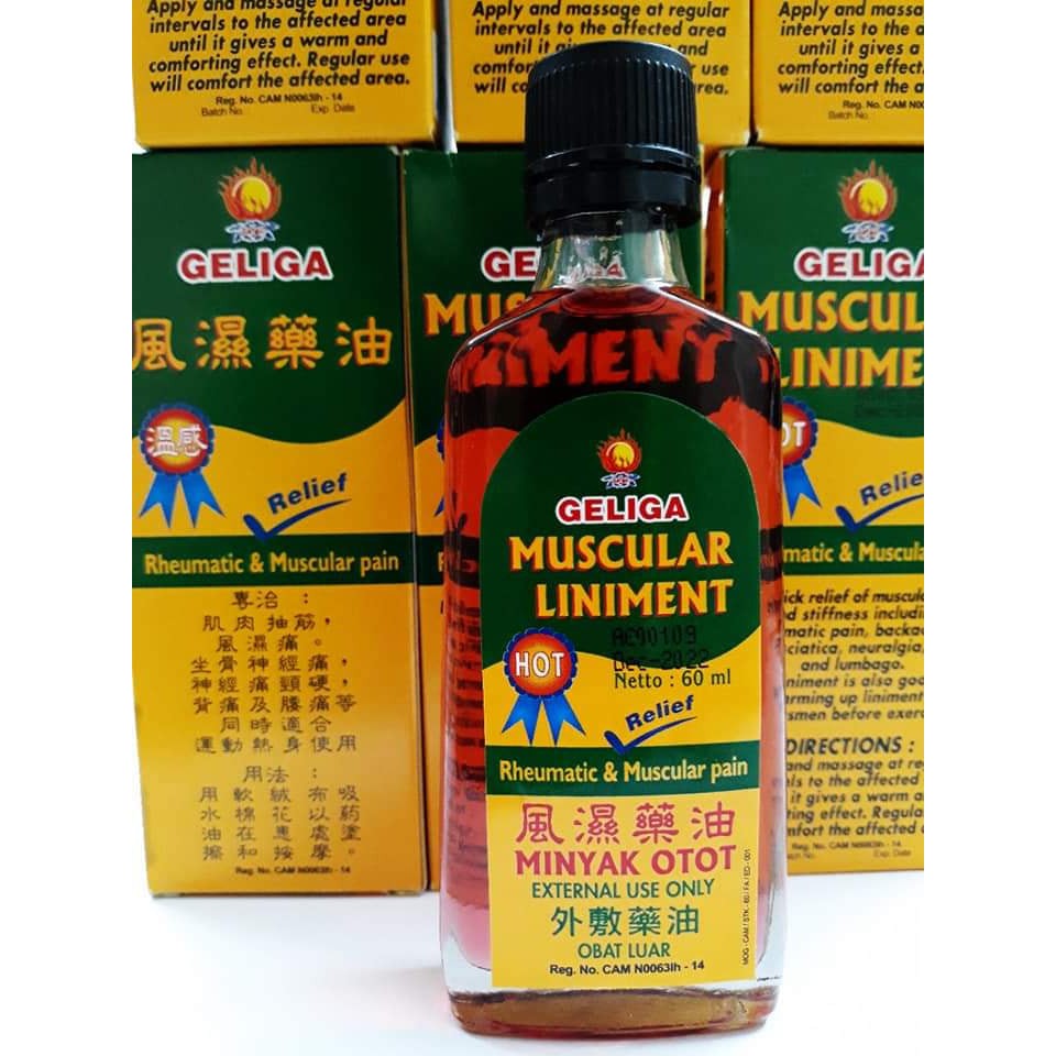 (Dầu Nước) 01 Chai Dầu Cù Là Lửa Dạng Nước Indonesia - Geliga Muscula Liniment (Mới)