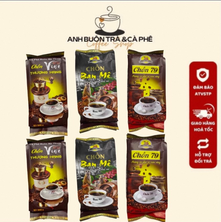 3KG 3 LOẠI KHÁC NHAU CÀ PHÊ HƯƠNG CHỒN VỀ TRỘN PHA PHIN CHỒN THƯỢNG HẠNG + CHỒN BAN MÊ + CHỒN 79 nâu
