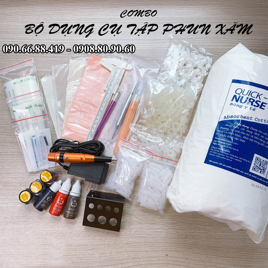 [HCM]COMBO Bộ Dụng cụ tập Phun xăm Điêu Khắc Cơ Bản Số 4
