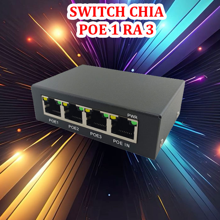 Bộ chia PoE Extender 1 ra 3 (Vỏ kim loại) bộ chia Poe swich chia poe