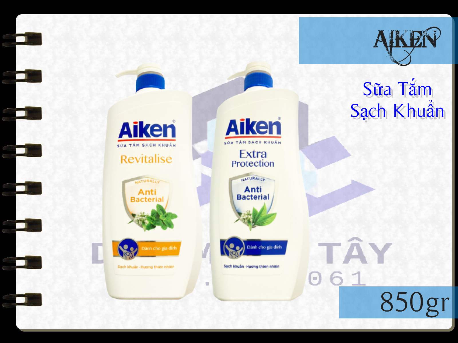 Aiken - Sữa Tắm Sạch Khuẩn Aiken 850Gr