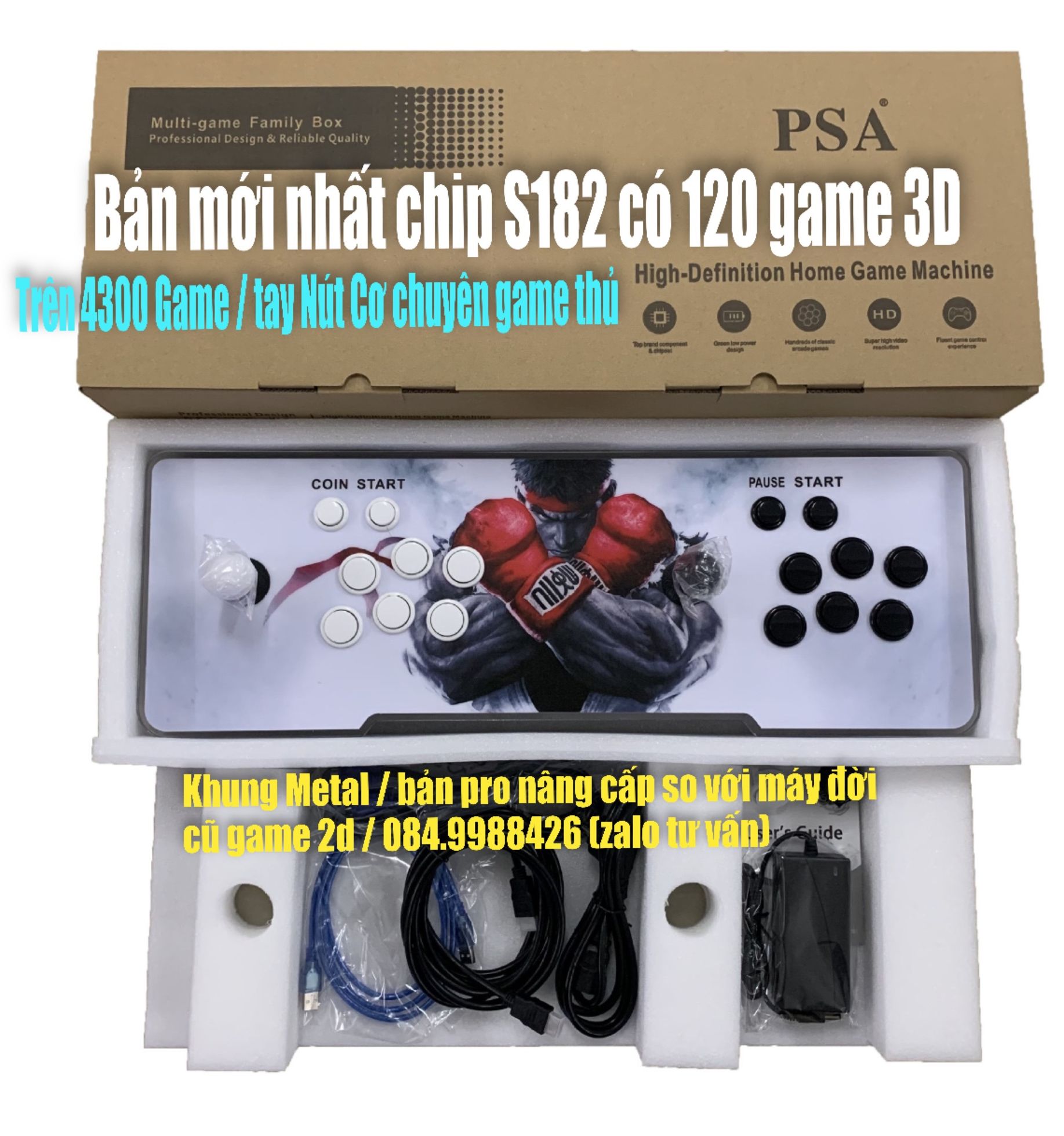 Máy chơi game thẻ Pandora box bản nâng cấp 3d game - Game thùng 8x 9x trở về tuổi thơ - có hỗ trợ wi