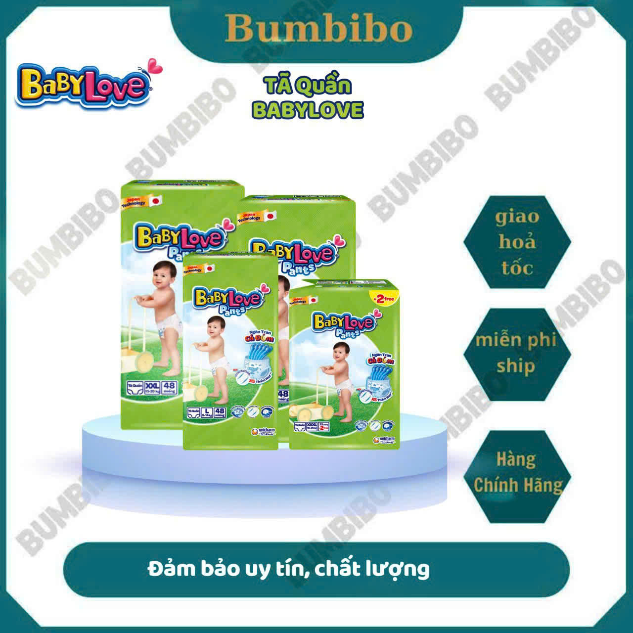 [2 GÓI TẶNG KHĂN ƯỚT] Tã quần BabyLove - Bỉm quần thiết kế chữ T chống tràn khô thoáng đủ size cho bé từ 6kg đến 35kg
