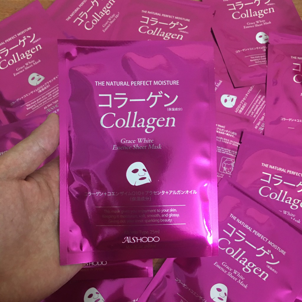 Mặt Nạ Dưỡng Da Collagen Aishodo Grace White Essence Mask