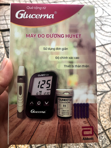 [HCM]MÁY ĐO ĐƯỜNG HUYẾT QUÀ TỪ GLUCERNA BẢO HÀNH 12 thánh