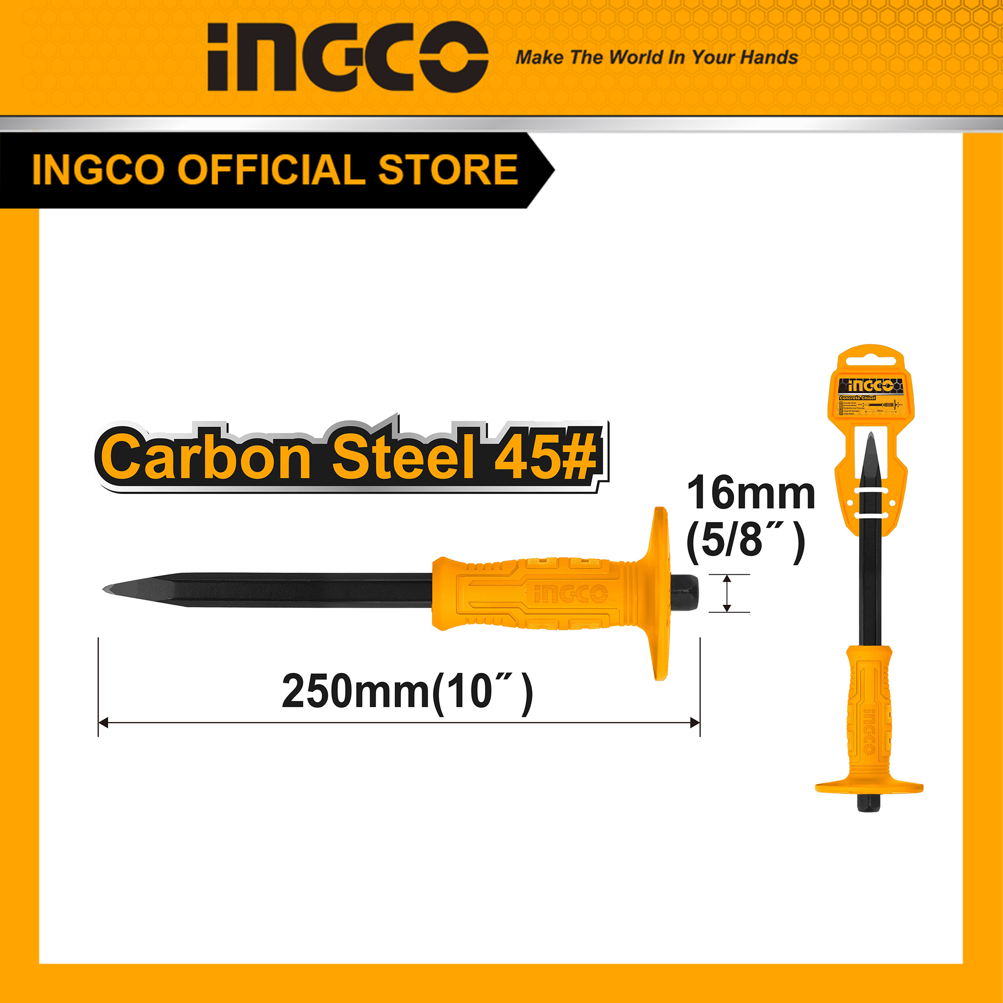 Mũi đục bê tông đầu nhọn INGCO HCC0841016
